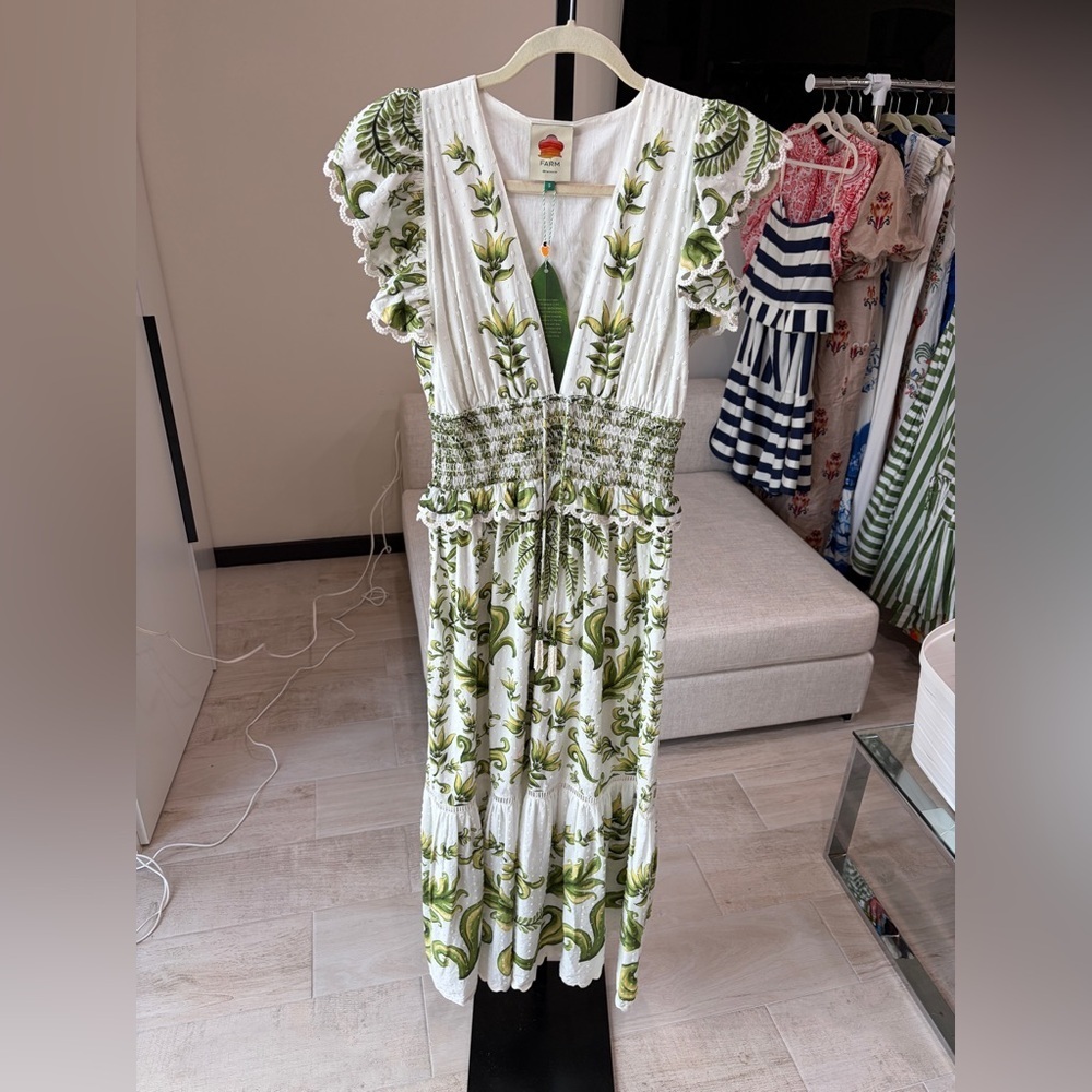 FARM RIO: Milani Flutter-Sleeve Maxi Dress - Picture 7 of 9